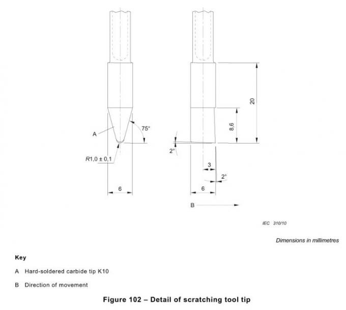Şekil 102 Sert Lehimli Karbür Ucu K10 Buzdolabı Çizme Aleti Ucu IEC60335-2-24 0