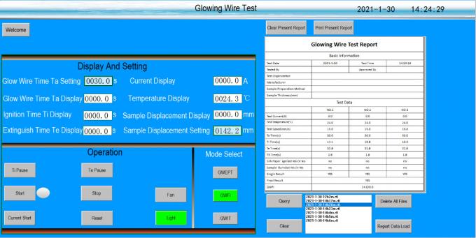 IEC 60695-2-11 Kızaran Tel Yanıcılık Test Odası PC Kontrolü 0