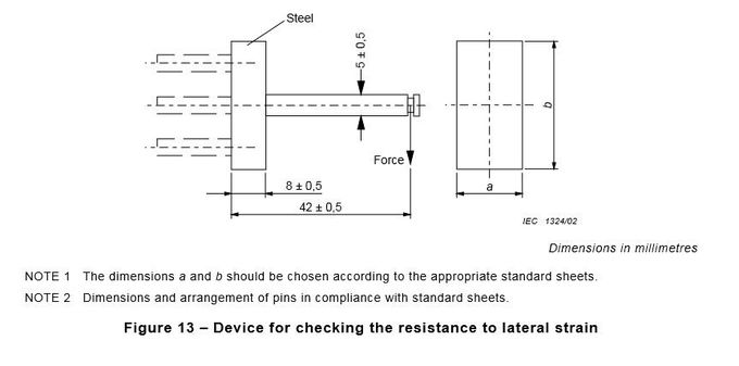 IEC 60884-1 Şekil 13 Yanal Zorlanma 5N Kuvvet Direnci Kontrol için Anahtar Ömrü Test Cihazı 0